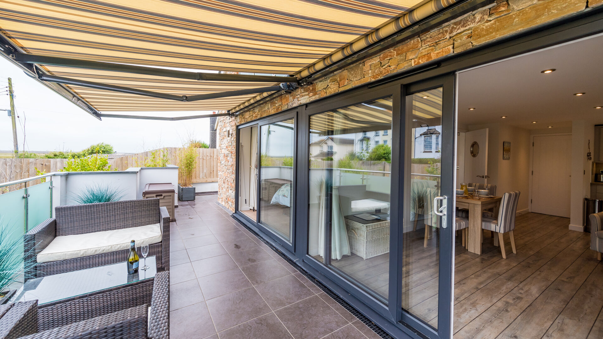 The outside balcony at Pebble Ridge